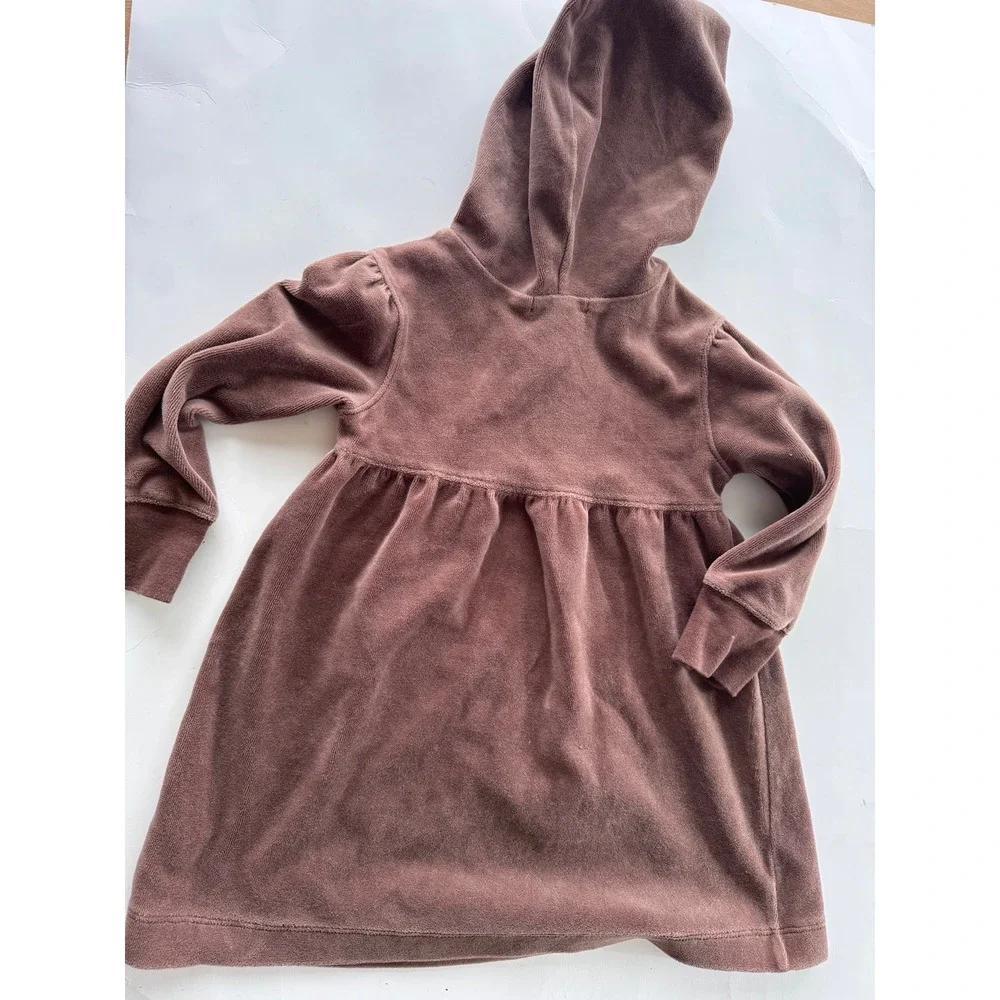 VTG Old Navy 2T Brown‎ Velour Dress